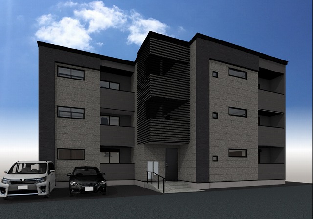 PHILIA（名古屋市東区 賃貸）木造3階建 1LDKアパート※2023/02竣工予定 オートロック/宅配BOX/Wi-fi　他 アイキャッチ画像