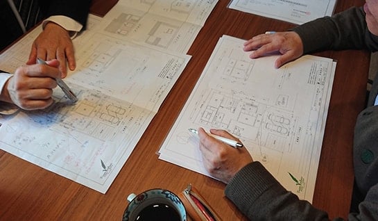 建築計画の方向性決定+ラフプラン作成 イラスト